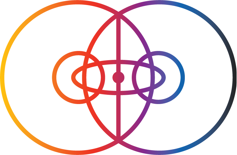 interconnecting circles with a gradient color