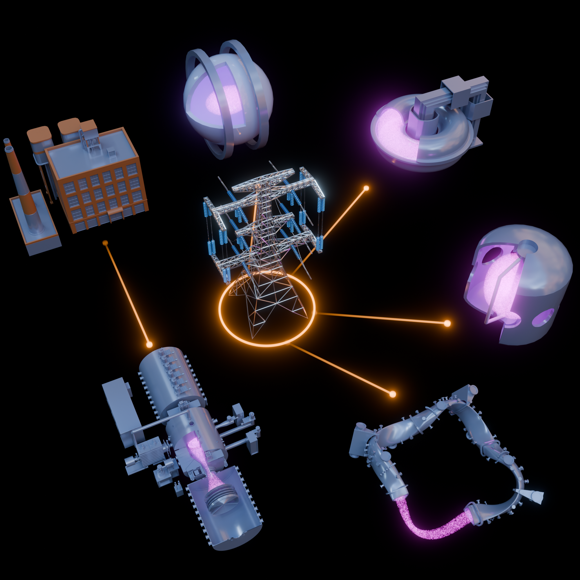 A detailed, illustrated diagram of fusion power sources.