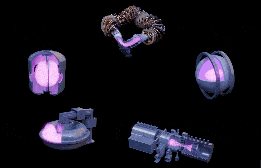 rotating gif of five fusion devices as 3D renders